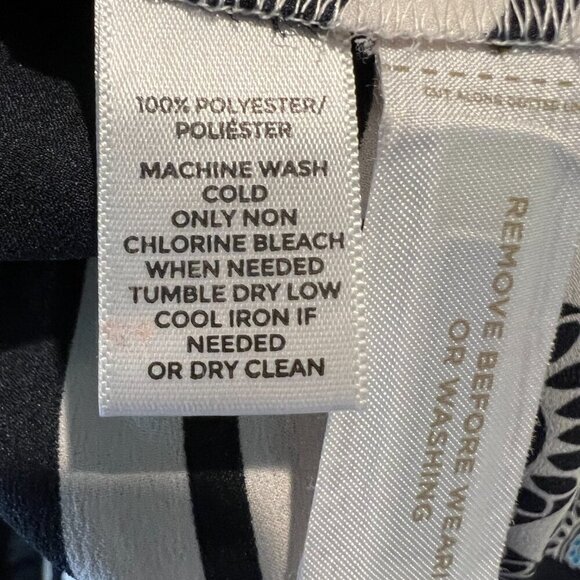 LOFT Blue & Black Ocean Mosaic Tassel Tie Midi Dress, Size Small - Picture 16 of 16